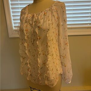 💥 WHBM Floral Chiffon Blouse BEAUTIFUL